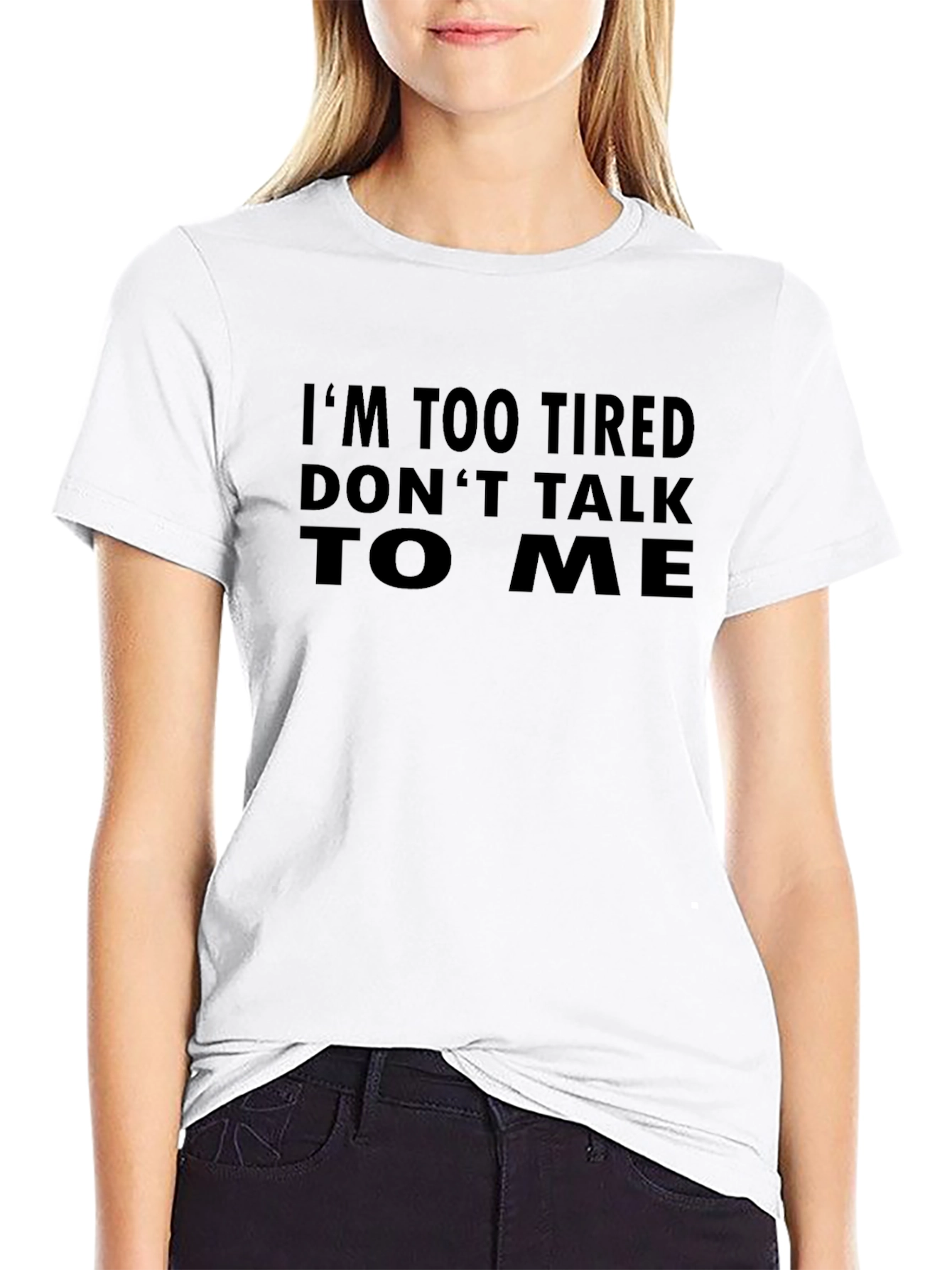 Im Too Tired Graphic Tee - Black
