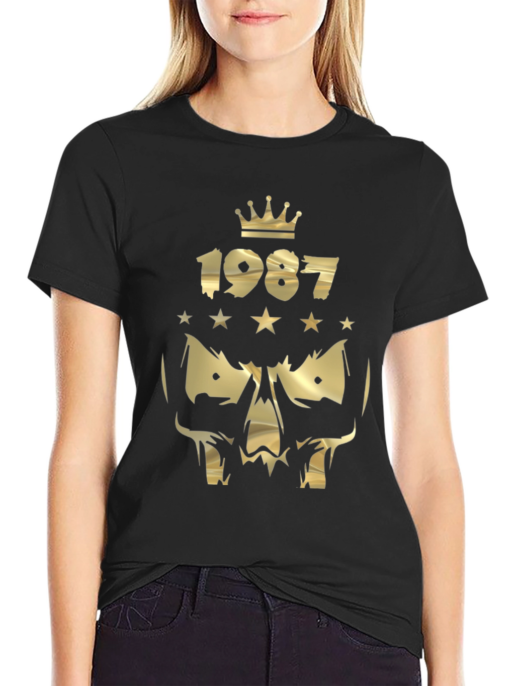 Gold Skull 1987 Graphic T-Shirt