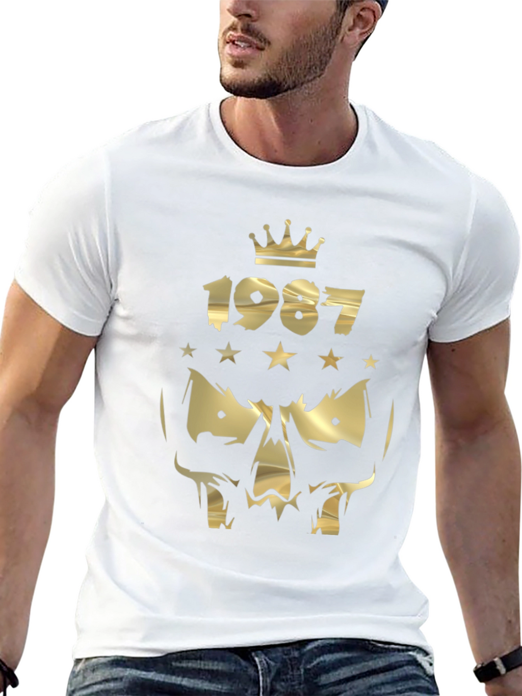 Gold Skull 1987 Graphic T-Shirt