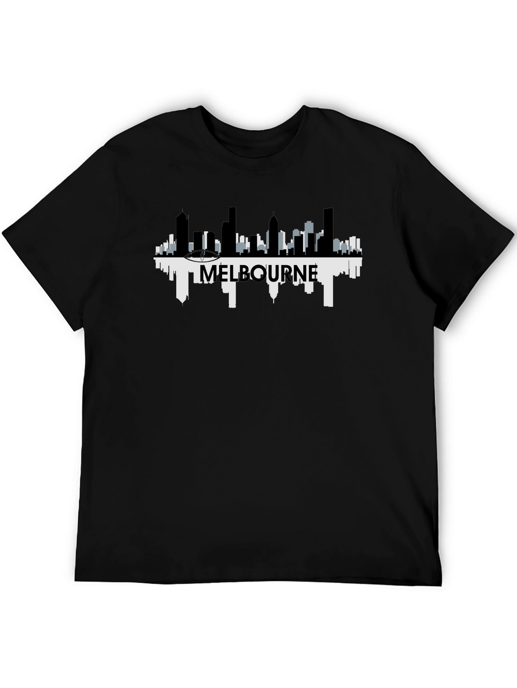 Melbourne Skyline Graphic Tee - Mens Black T-Shirt