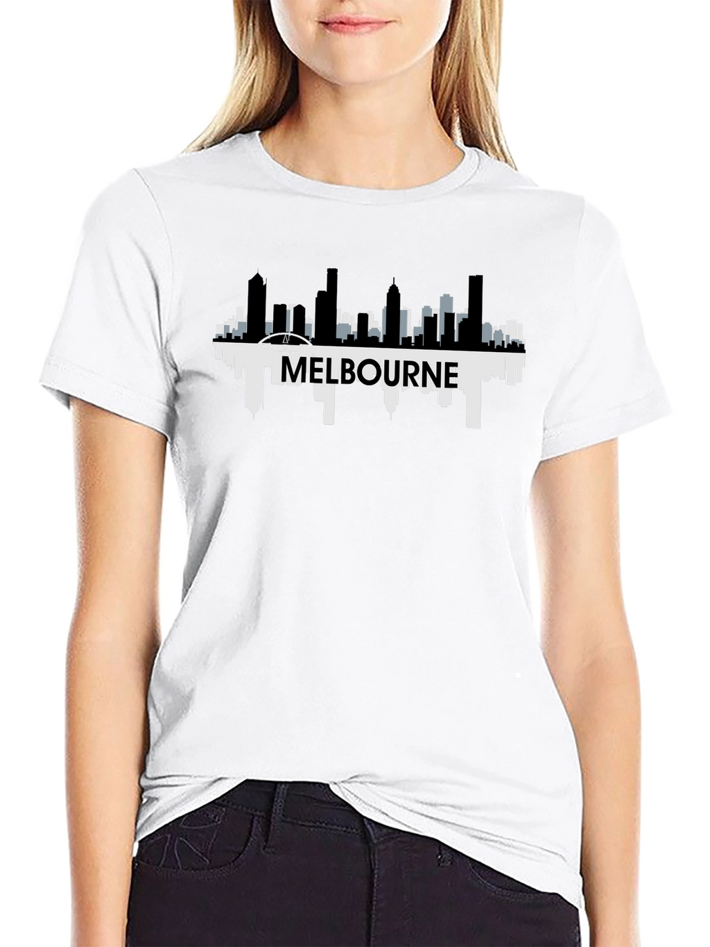 Melbourne Skyline Graphic Tee - Mens Black T-Shirt