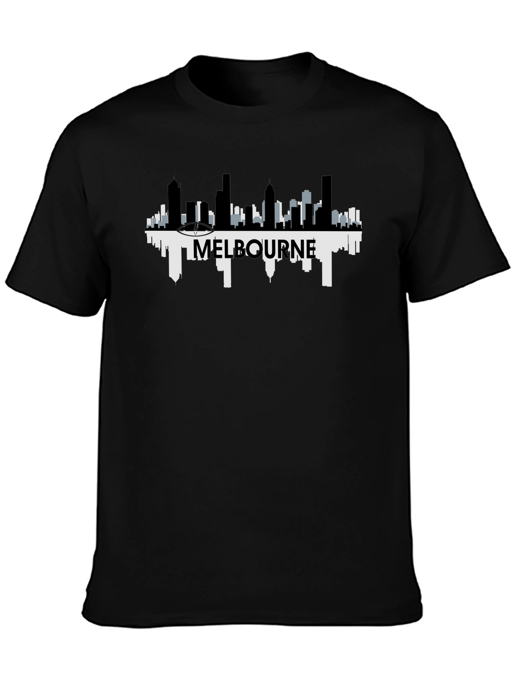 Melbourne Skyline Graphic Tee - Mens Black T-Shirt