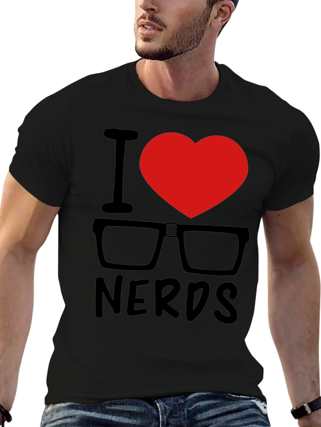 I Heart Nerds Black Graphic Tee