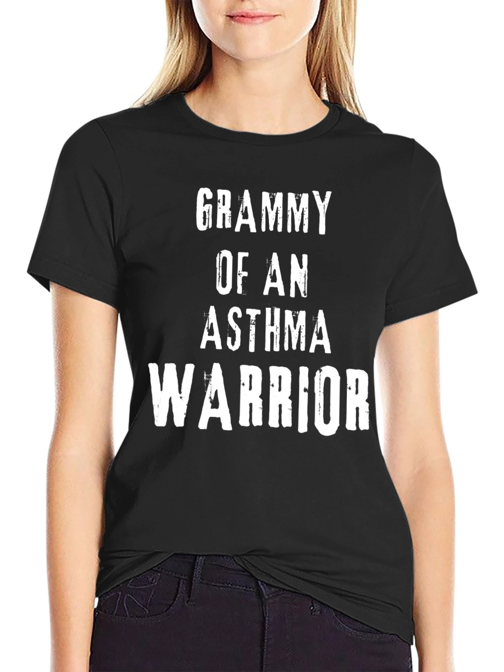 Grammy of an Asthma Warrior Black T-Shirt