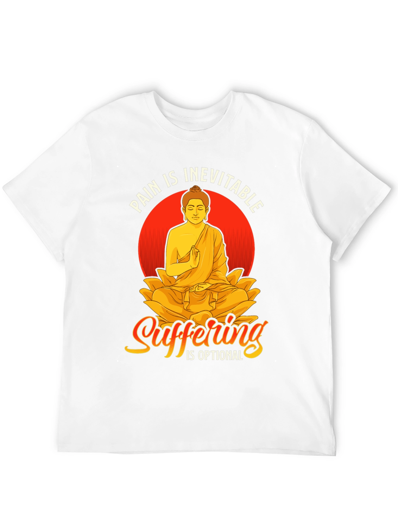 Pain is Inevitable T-Shirt: Buddha Meditation Tee