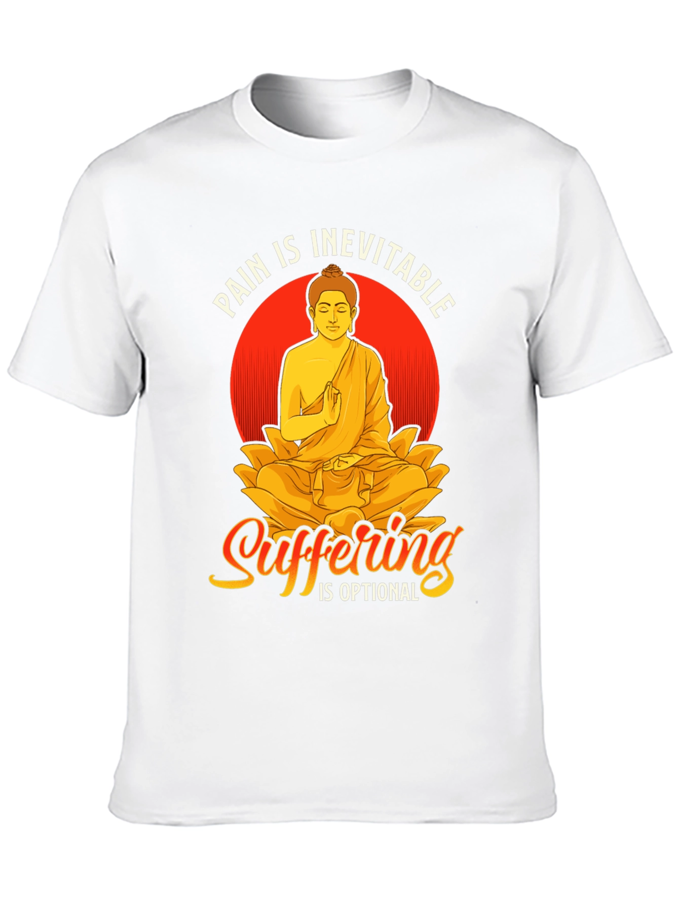 Pain is Inevitable T-Shirt: Buddha Meditation Tee