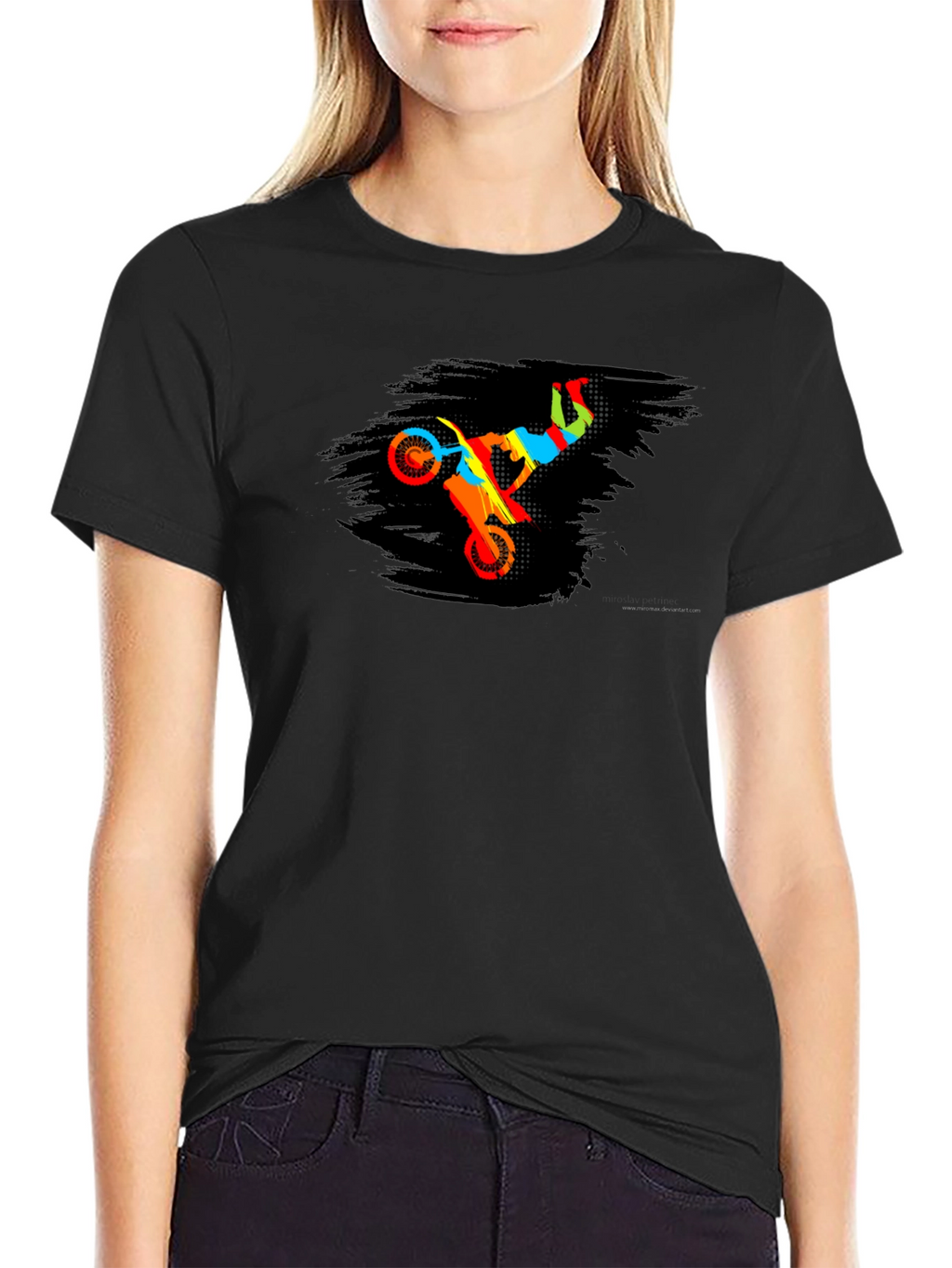 Motocross Rider Graphic Black T-Shirt