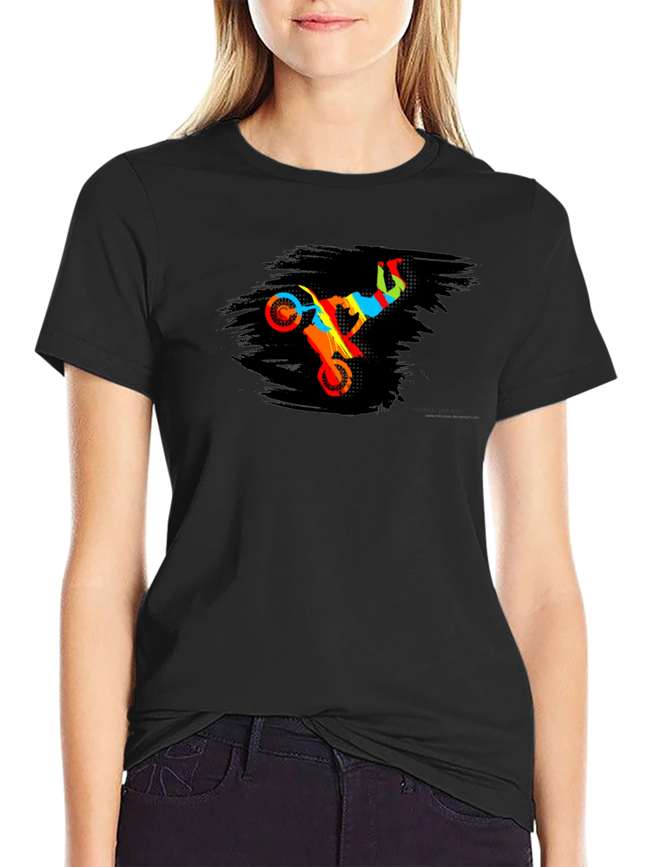 Motocross Rider Graphic Black T-Shirt