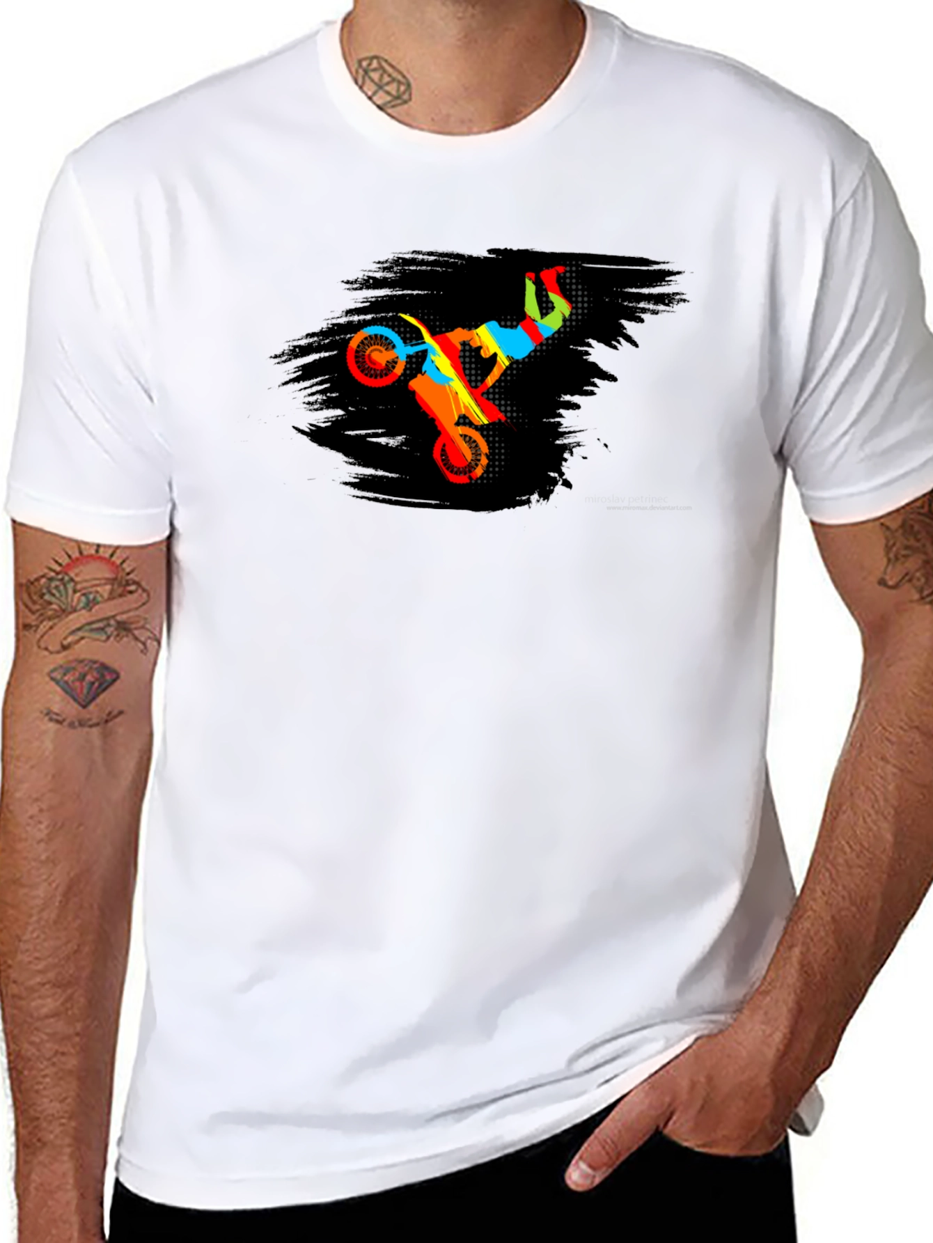 Motocross Rider Graphic Black T-Shirt