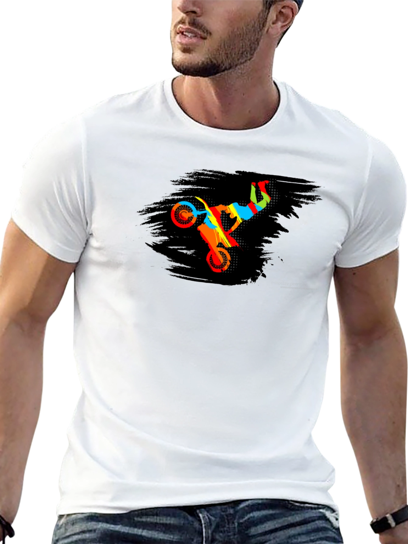 Motocross Rider Graphic Black T-Shirt