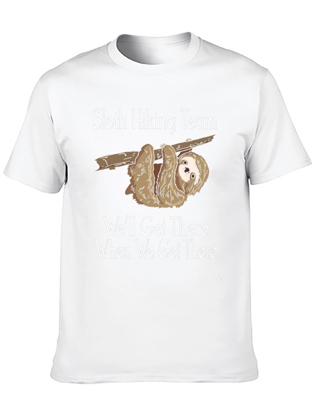 Sloth Hiking Team Black Graphic T-Shirt