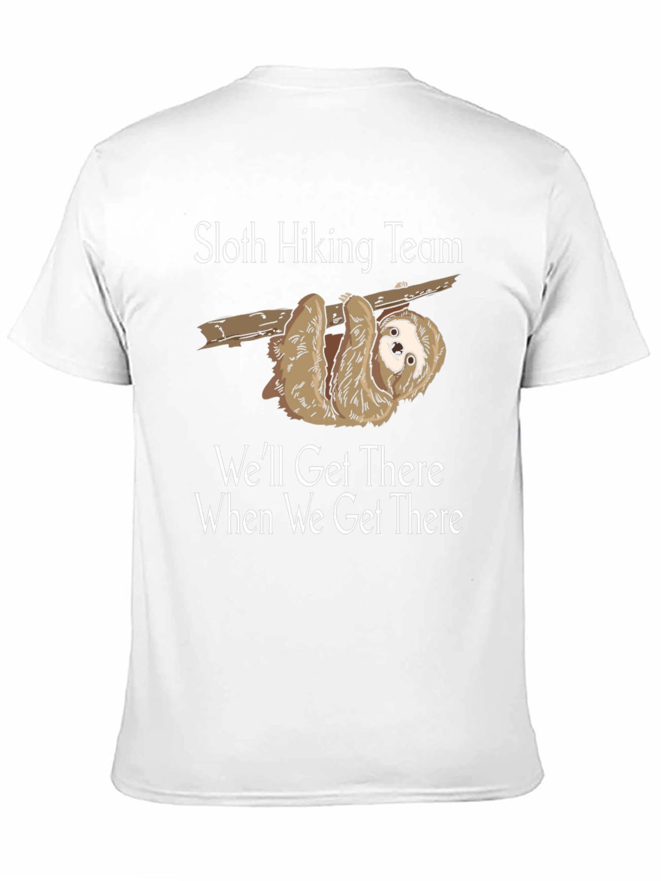 Sloth Hiking Team Black Graphic T-Shirt