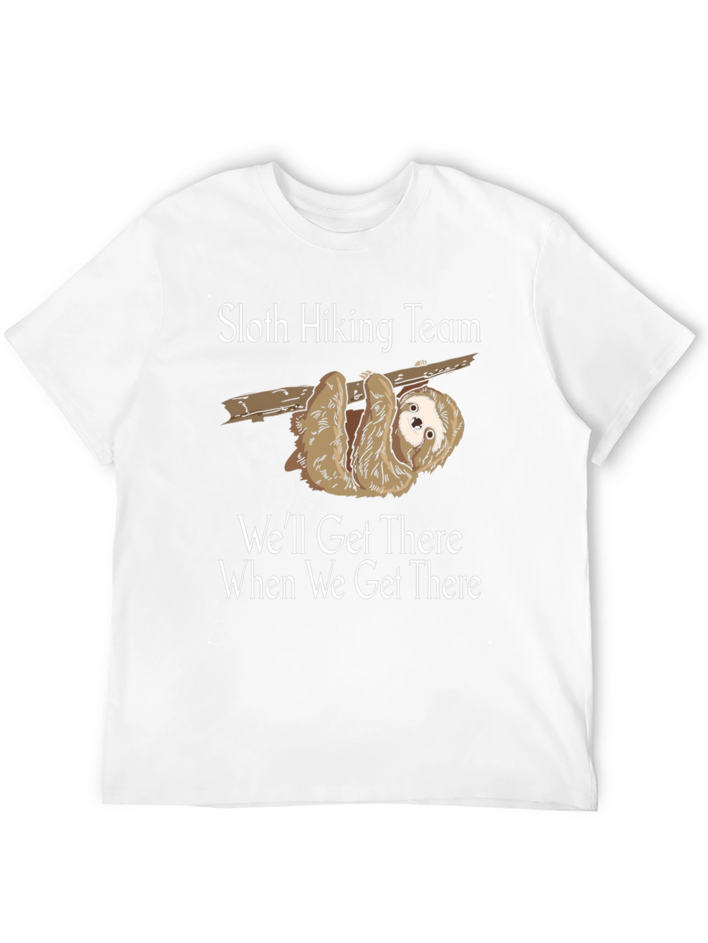 Sloth Hiking Team Black Graphic T-Shirt
