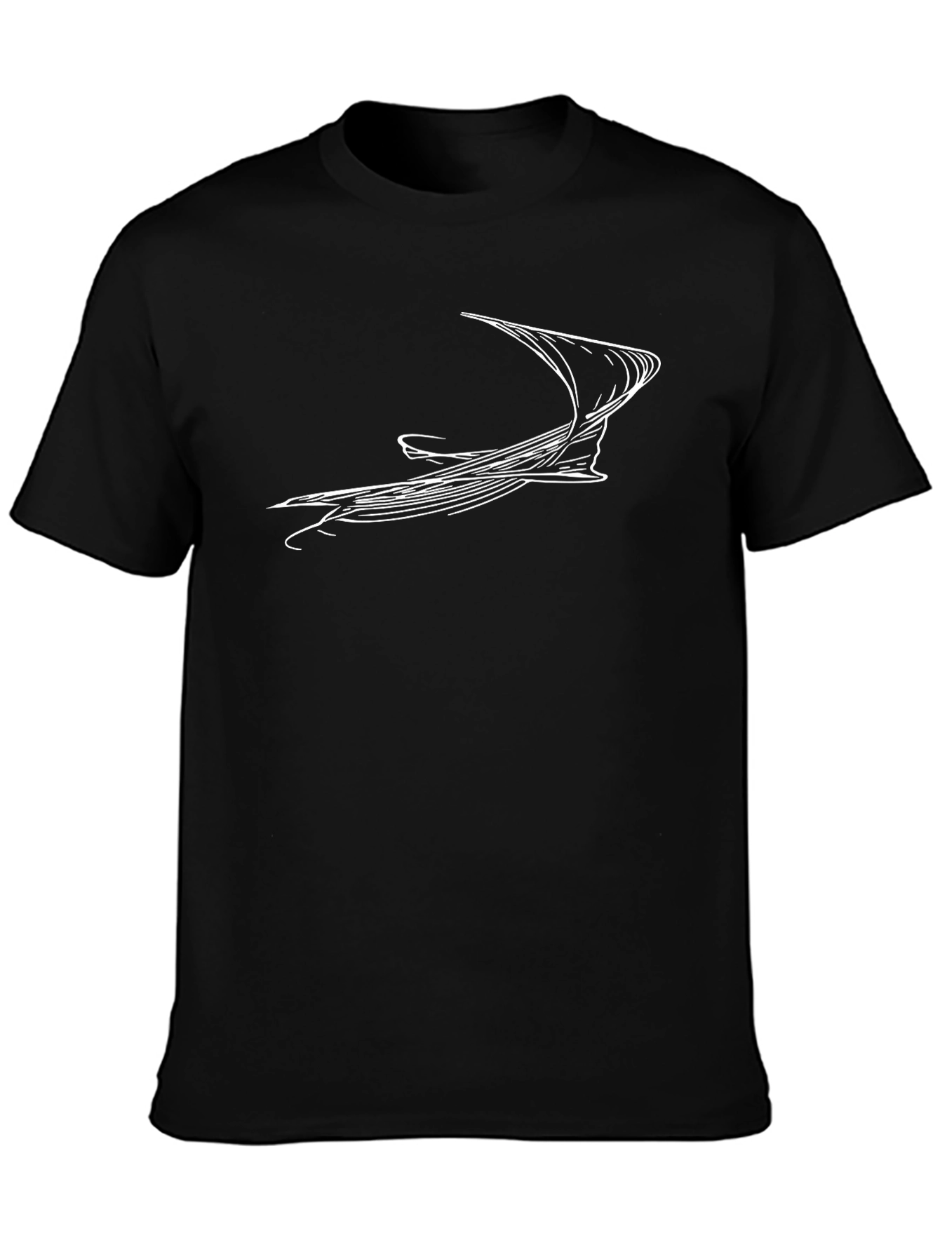 Abstract Line Art Black T-Shirt