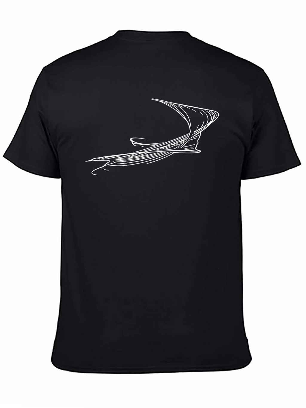 Abstract Line Art Black T-Shirt