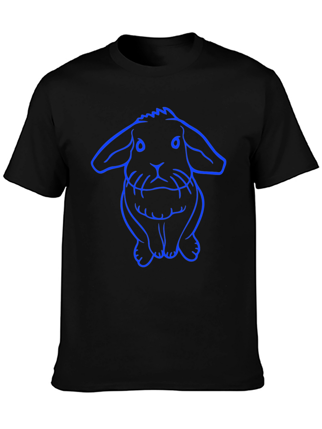 Rabbit Graphic Tee - Black Cotton Casual Wear