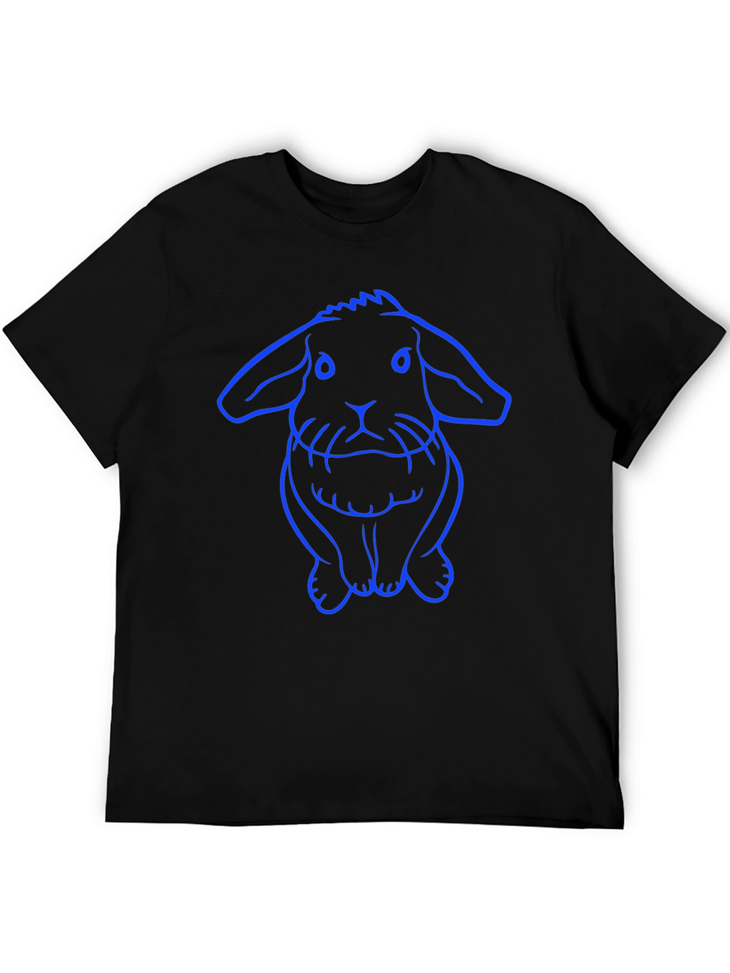 Rabbit Graphic Tee - Black Cotton Casual Wear