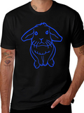 Rabbit Graphic Tee - Black Cotton Casual Wear