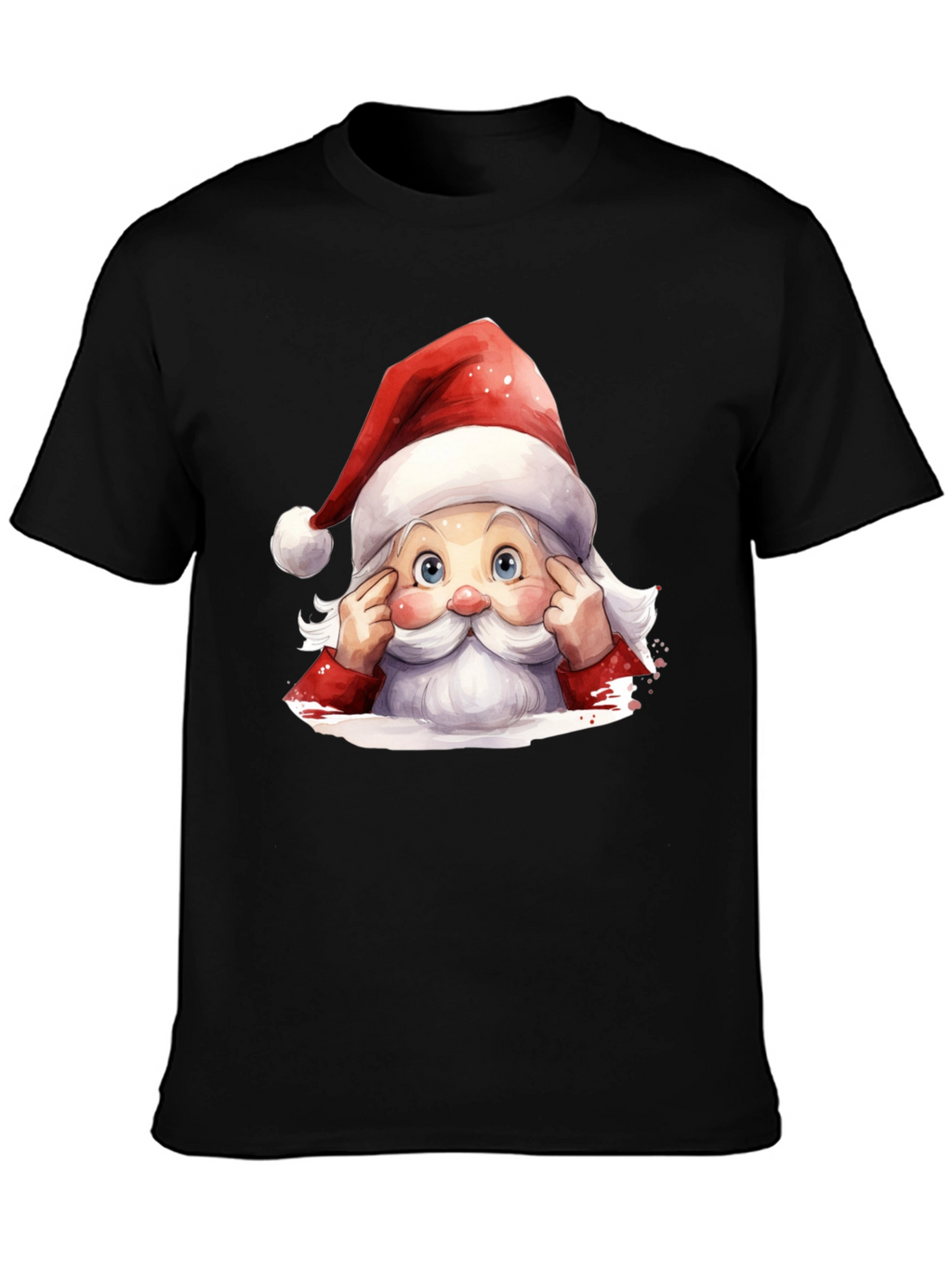 Festive Santa Graphic Tee - Holiday Spirit