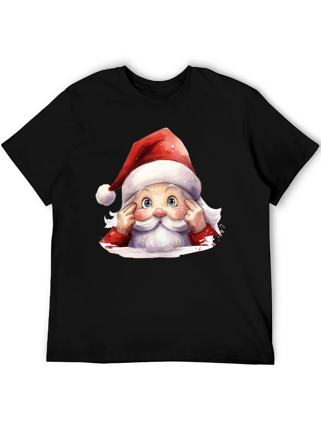 Festive Santa Graphic Tee - Holiday Spirit