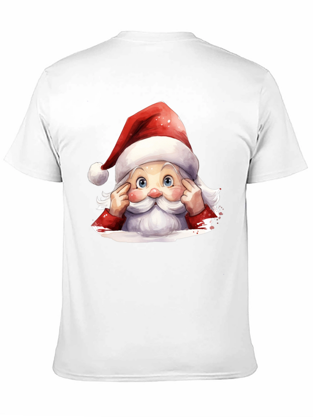 Festive Santa Graphic Tee - Holiday Spirit