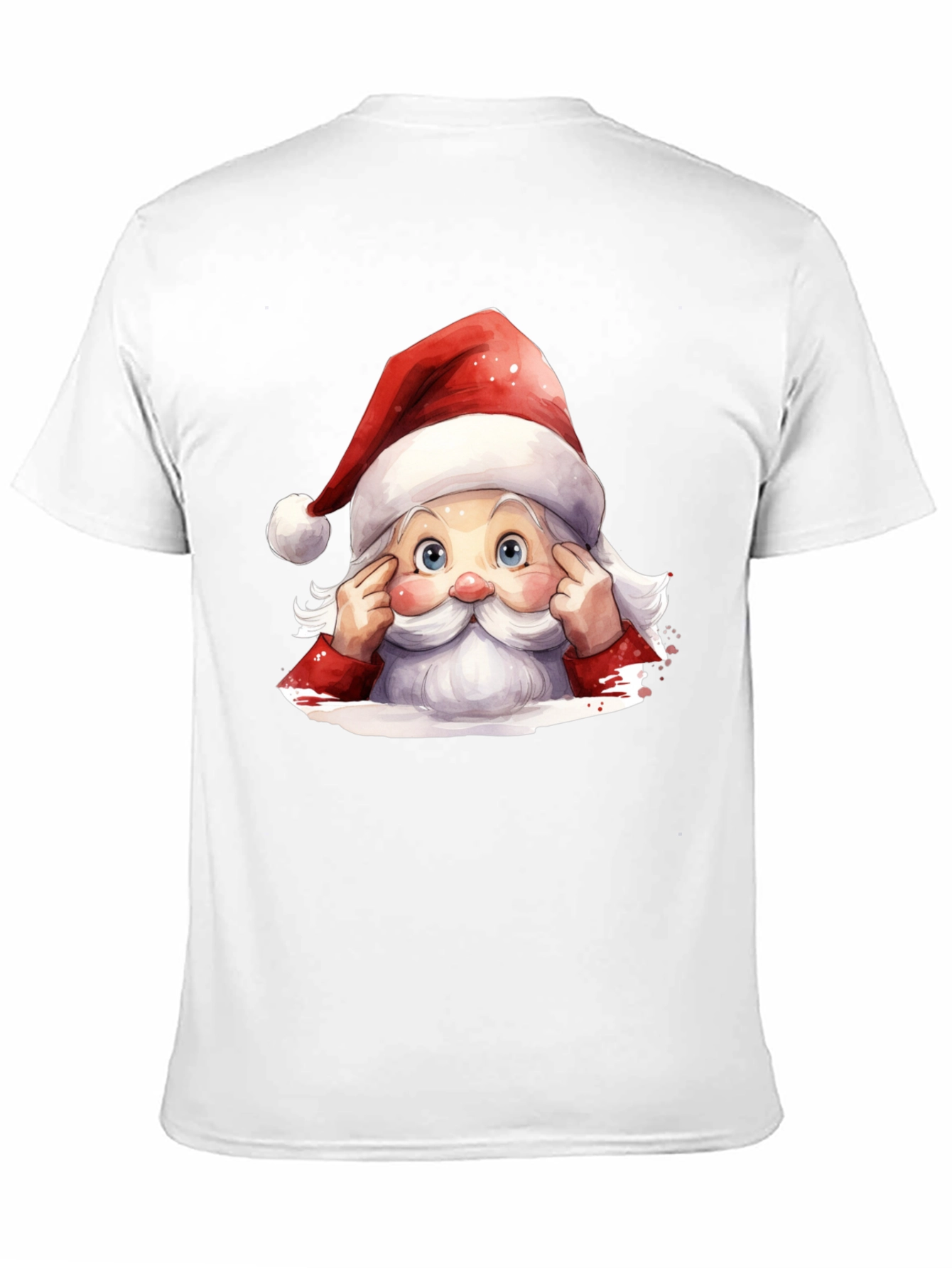 Festive Santa Graphic Tee - Holiday Spirit