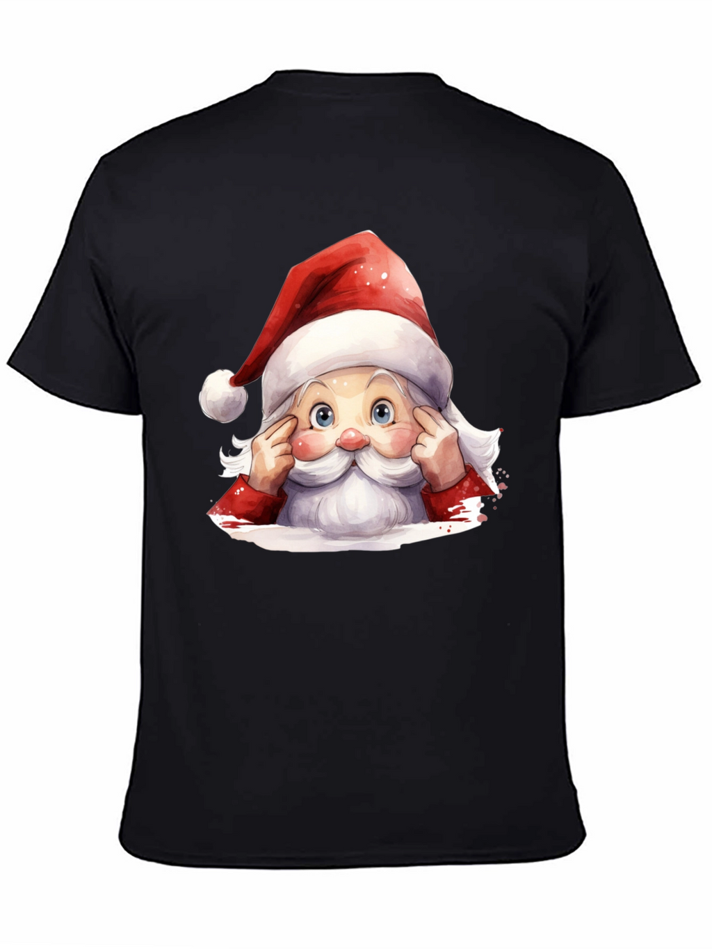 Festive Santa Graphic Tee - Holiday Spirit