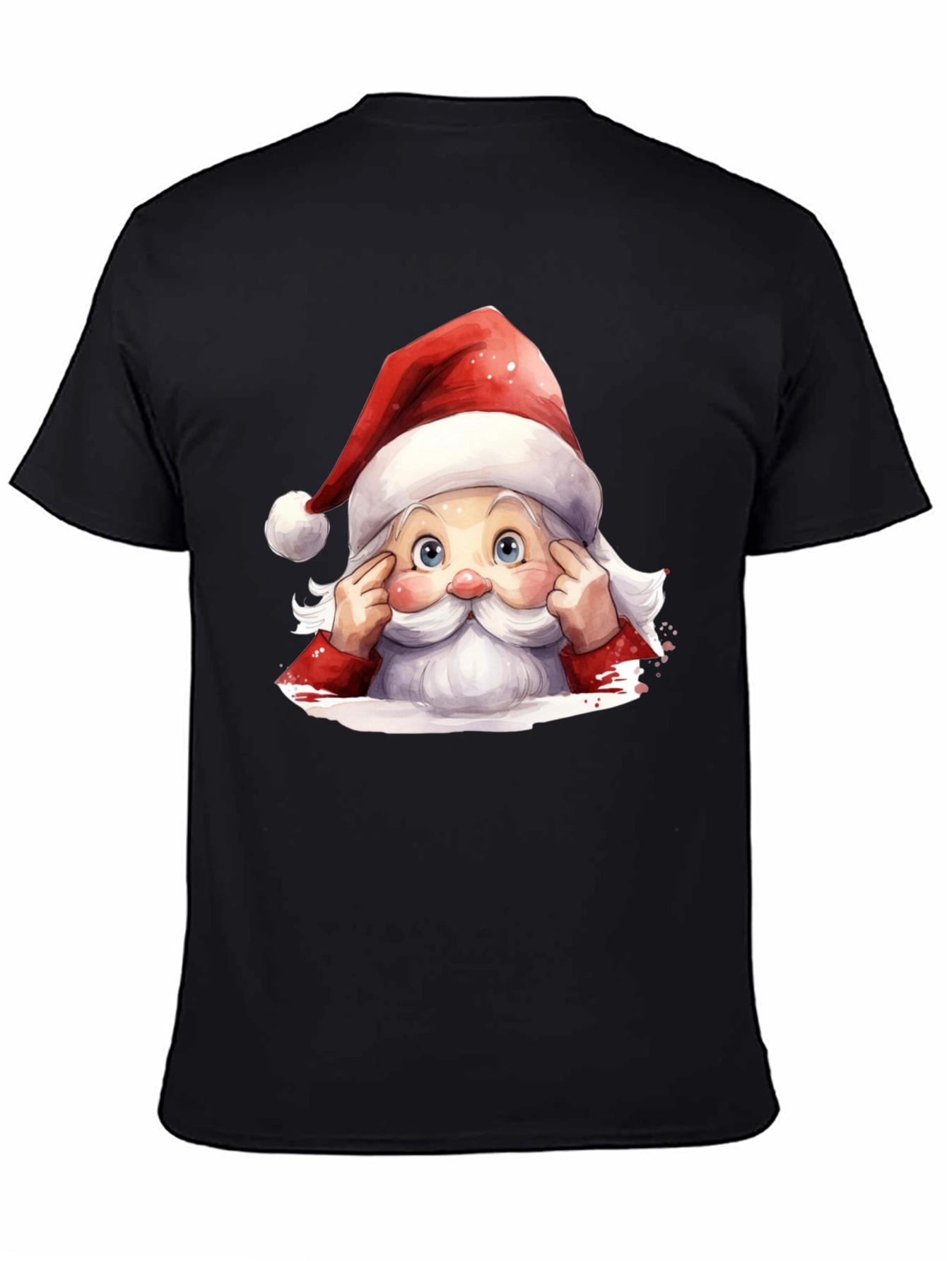 Festive Santa Graphic Tee - Holiday Spirit