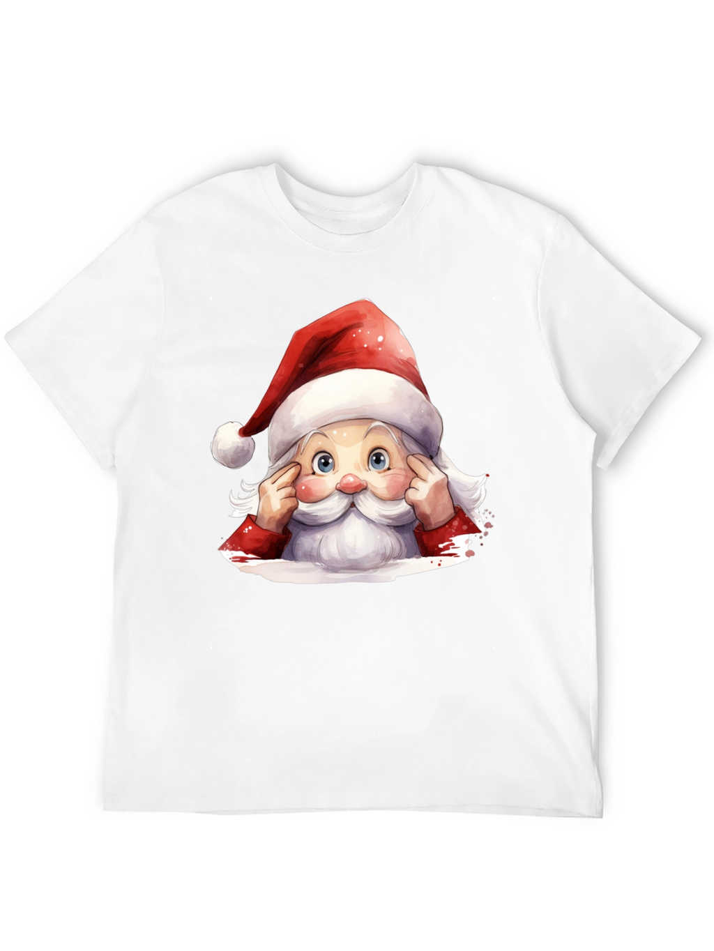 Festive Santa Graphic Tee - Holiday Spirit