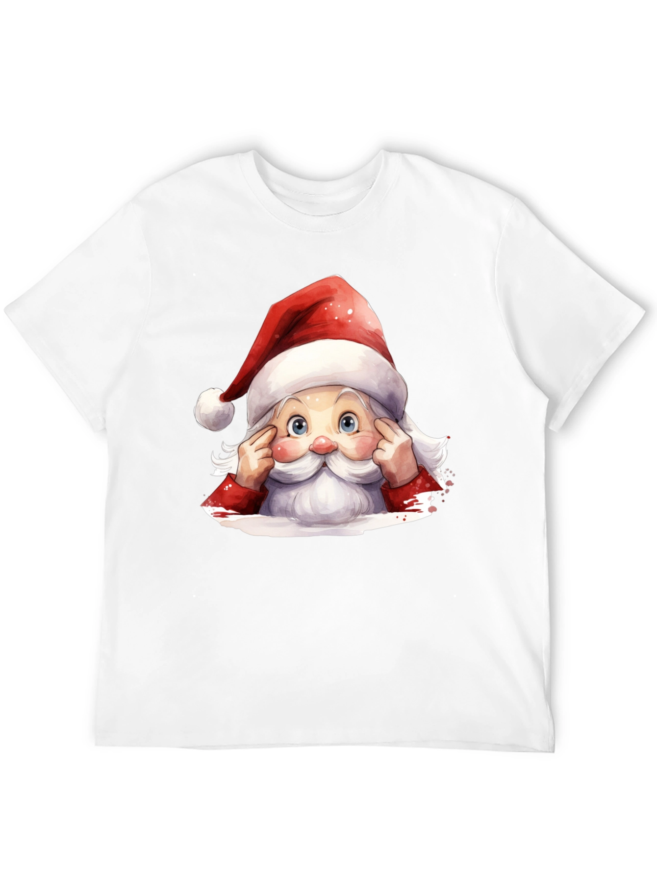Festive Santa Graphic Tee - Holiday Spirit