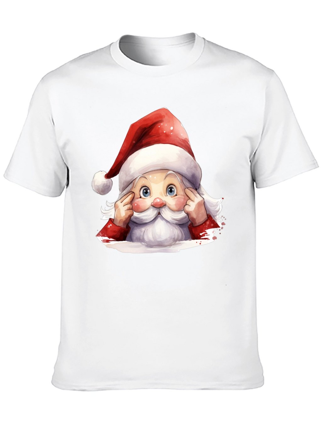 Festive Santa Graphic Tee - Holiday Spirit