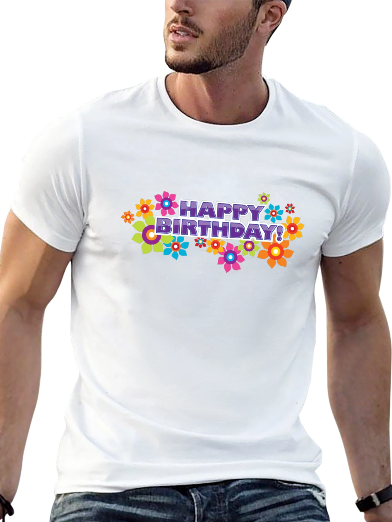 Happy Birthday Floral Graphic T-Shirt