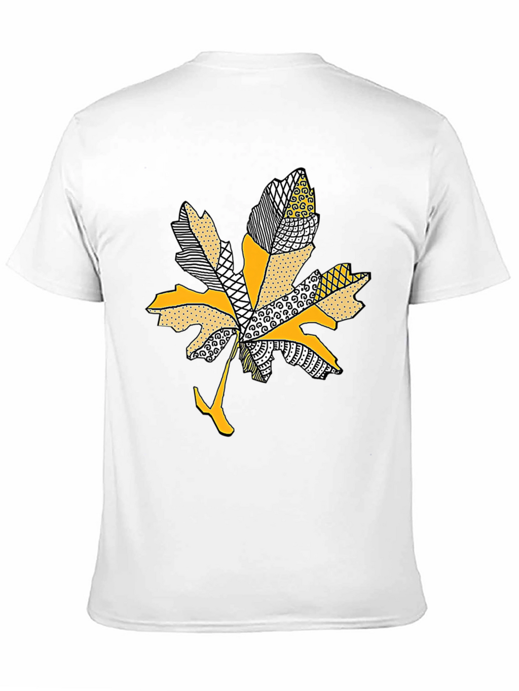 Leaf Design Tee - Stylish Mens Black T-Shirt