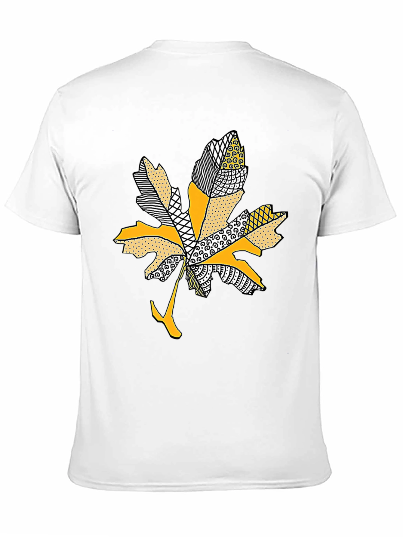 Leaf Design Tee - Stylish Mens Black T-Shirt