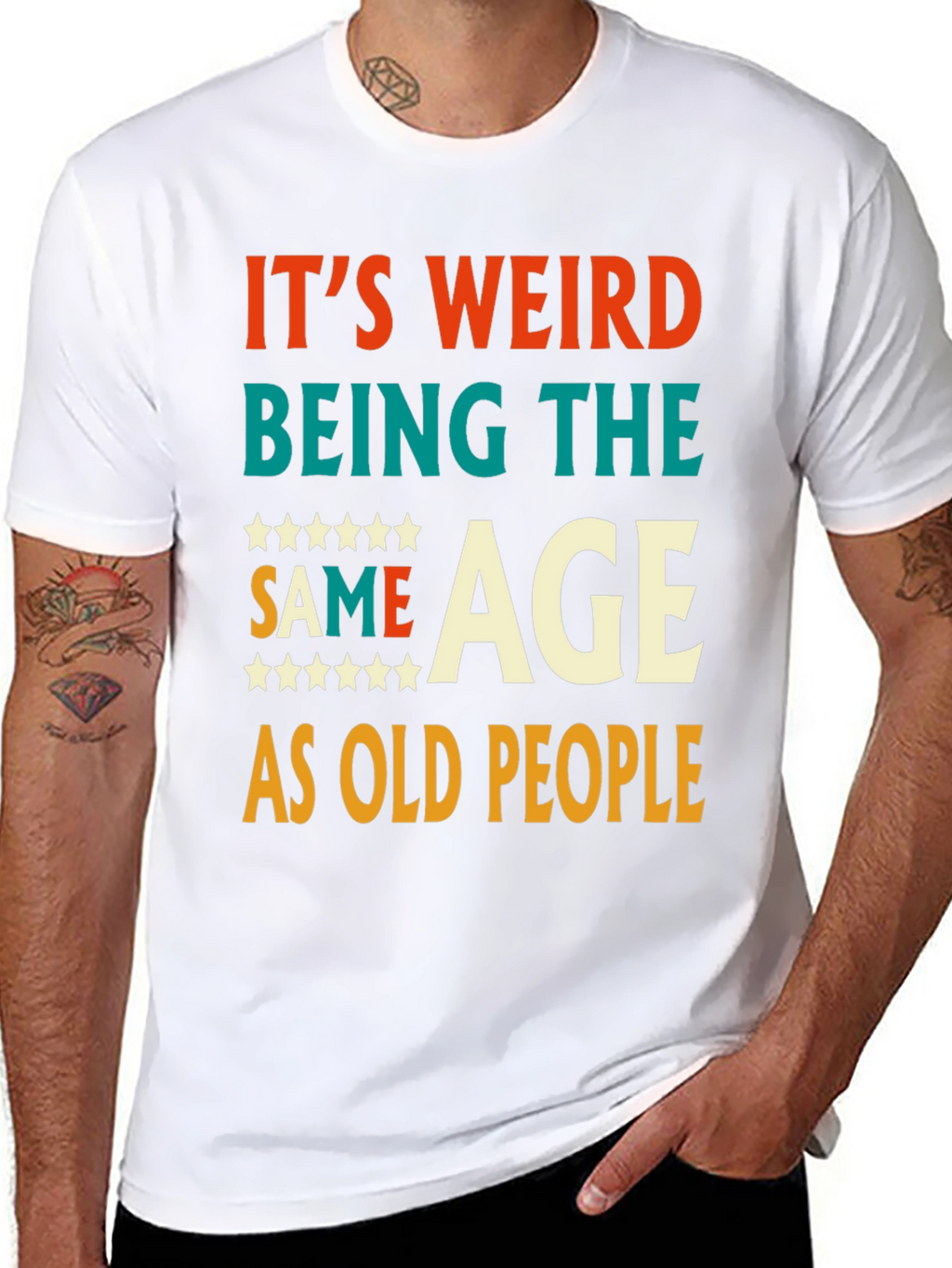 Funny Same Age As Old People Graphic Tee