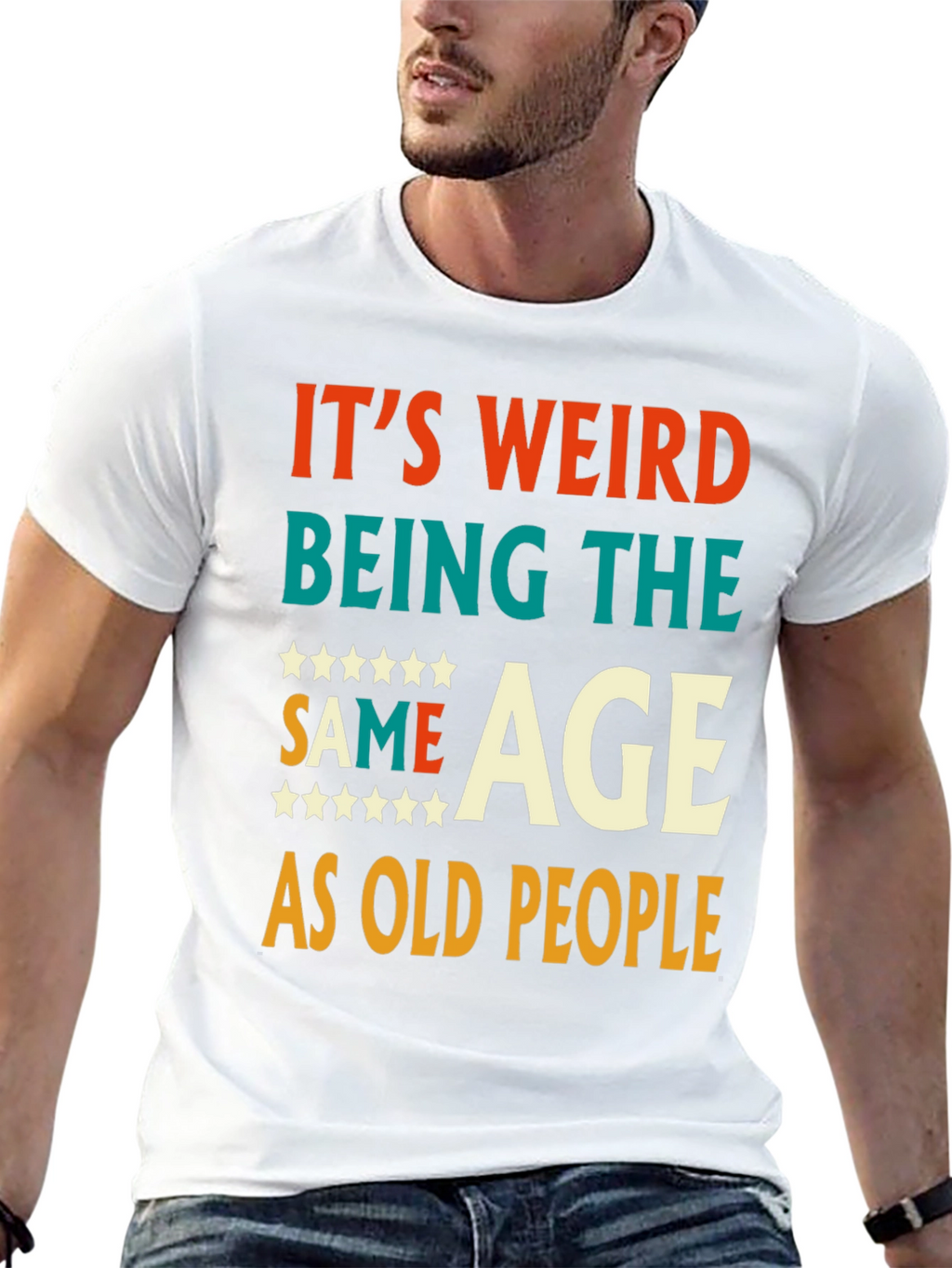 Funny Same Age As Old People Graphic Tee