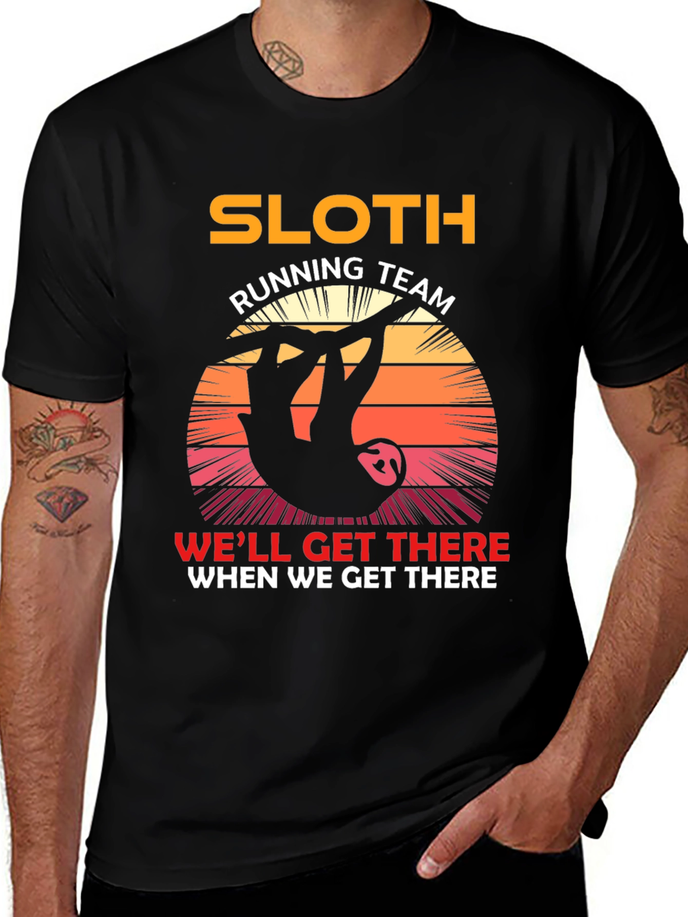 Sloth Running Team T-Shirt - Funny Novelty Tee