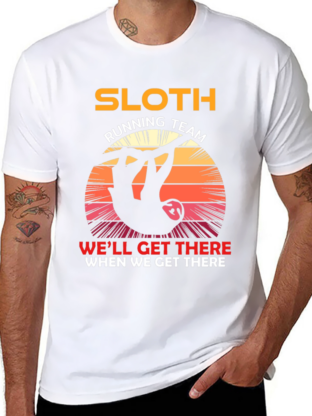 Sloth Running Team T-Shirt - Funny Novelty Tee