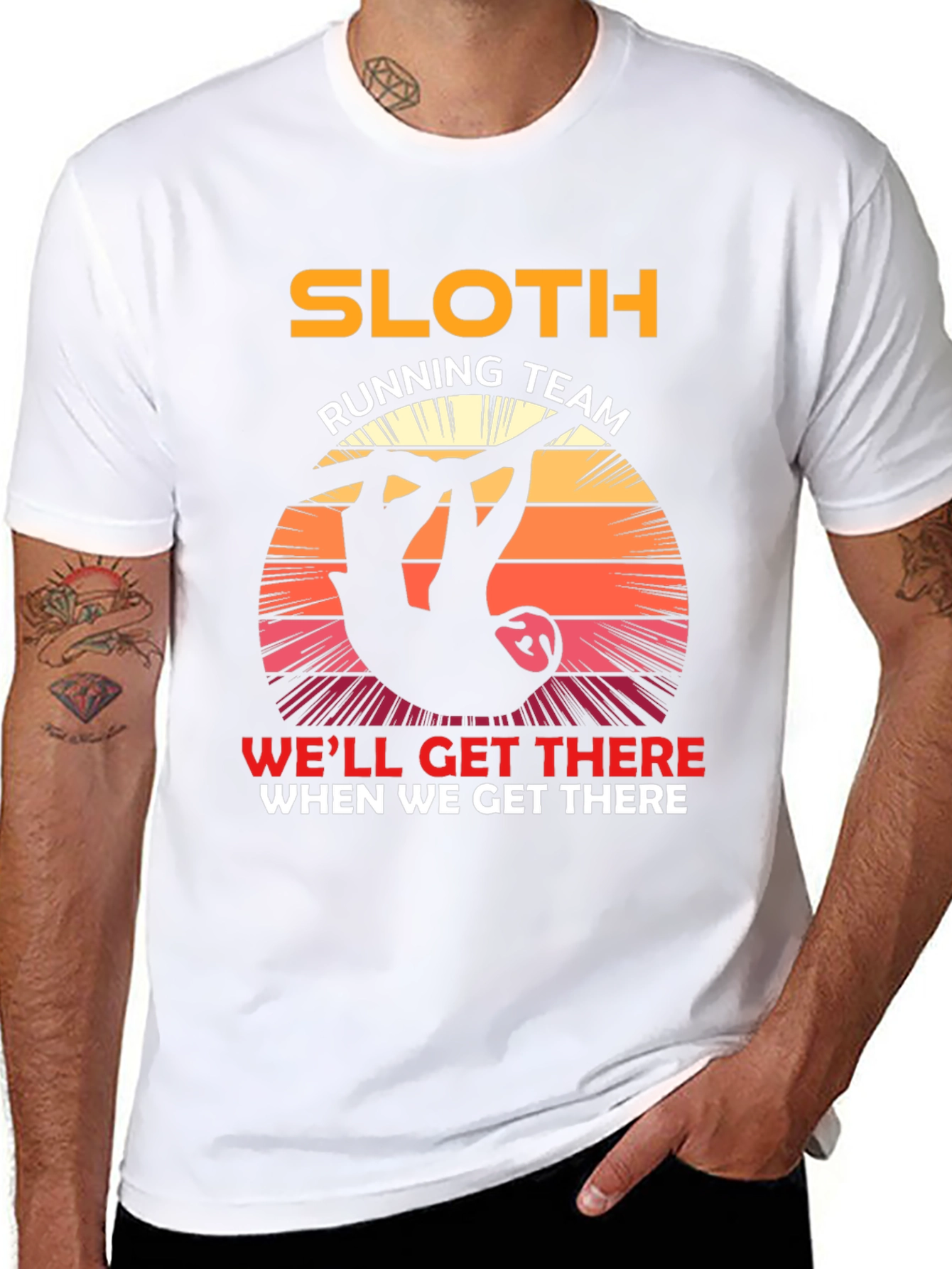 Sloth Running Team T-Shirt - Funny Novelty Tee