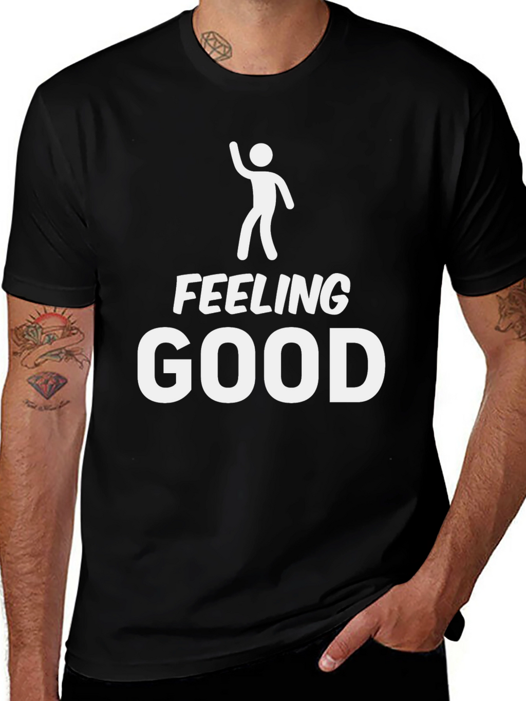 Feeling Good Black Graphic Tee