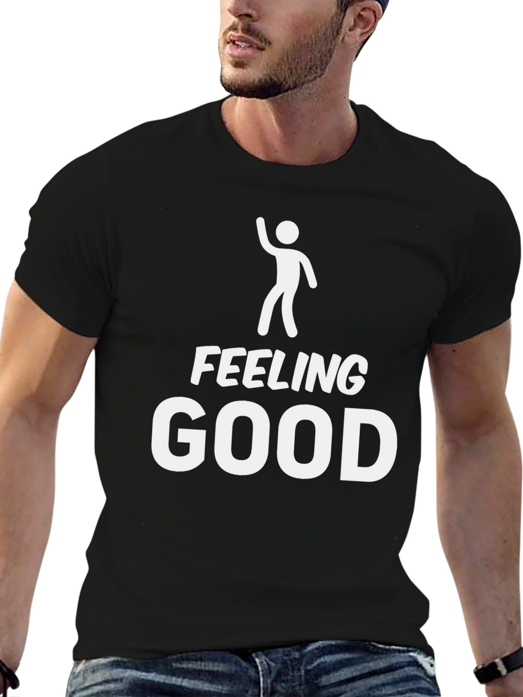 Feeling Good Black Graphic Tee