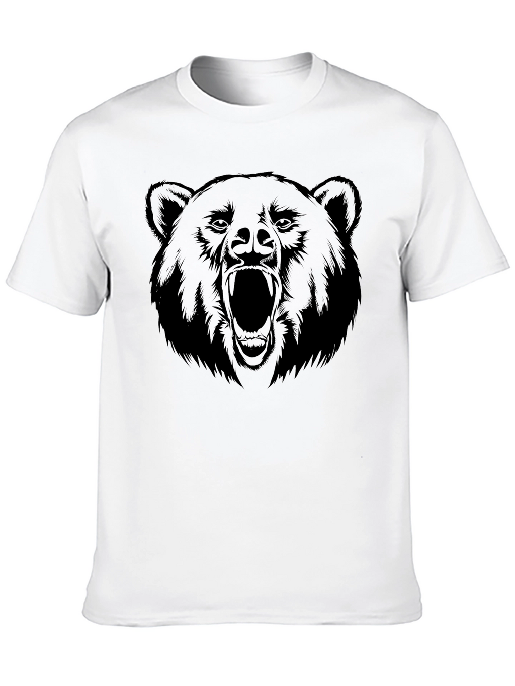 Mens Black Bear Graphic Print T-Shirt