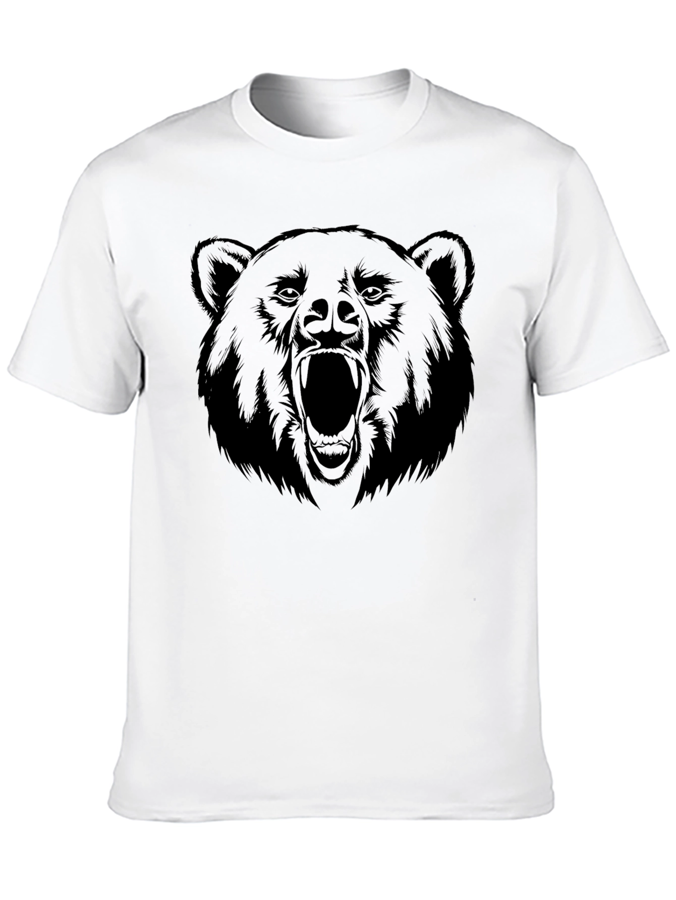 Mens Black Bear Graphic Print T-Shirt