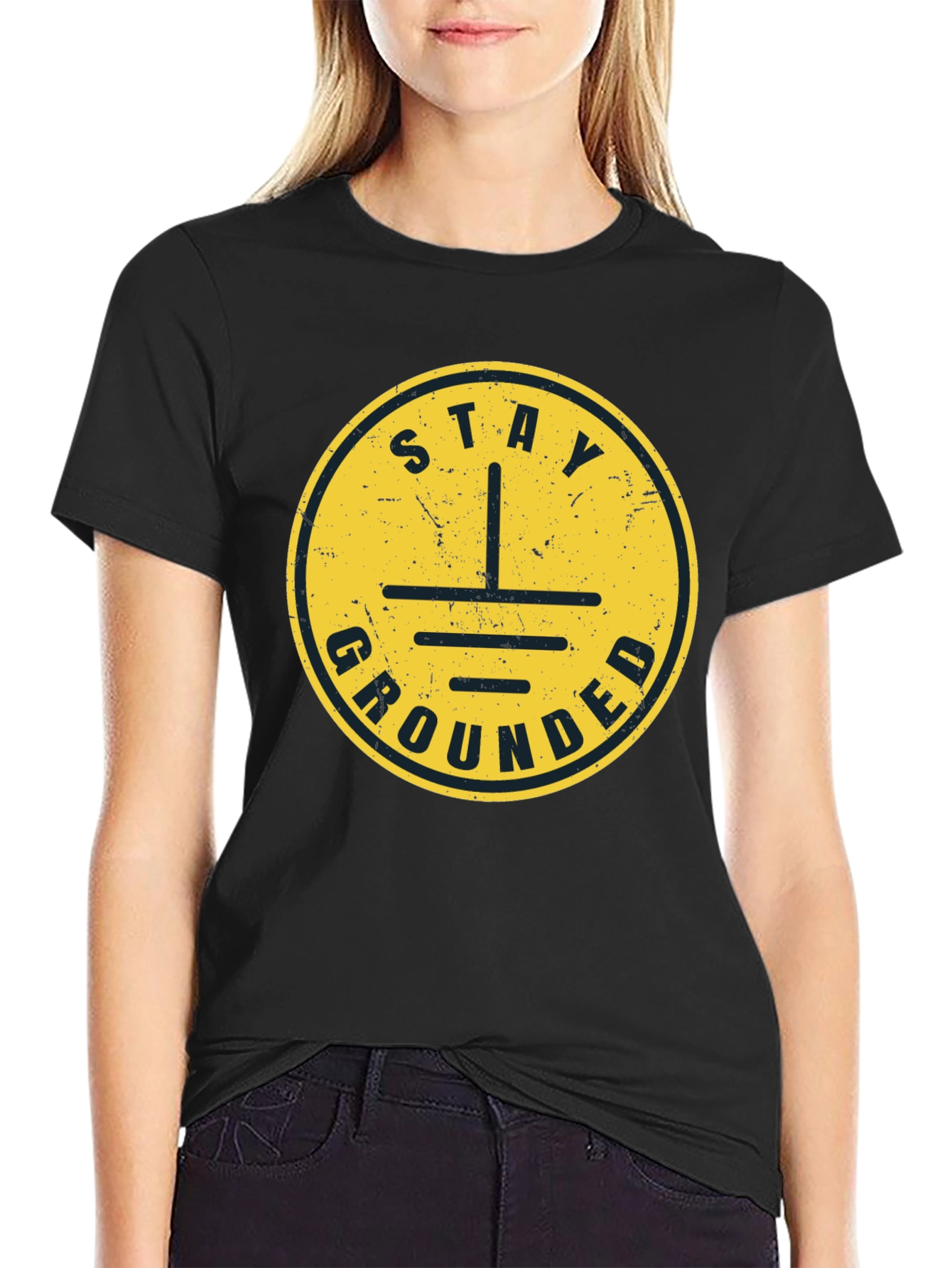 Stay Grounded T-Shirt - Black Graphic Tee