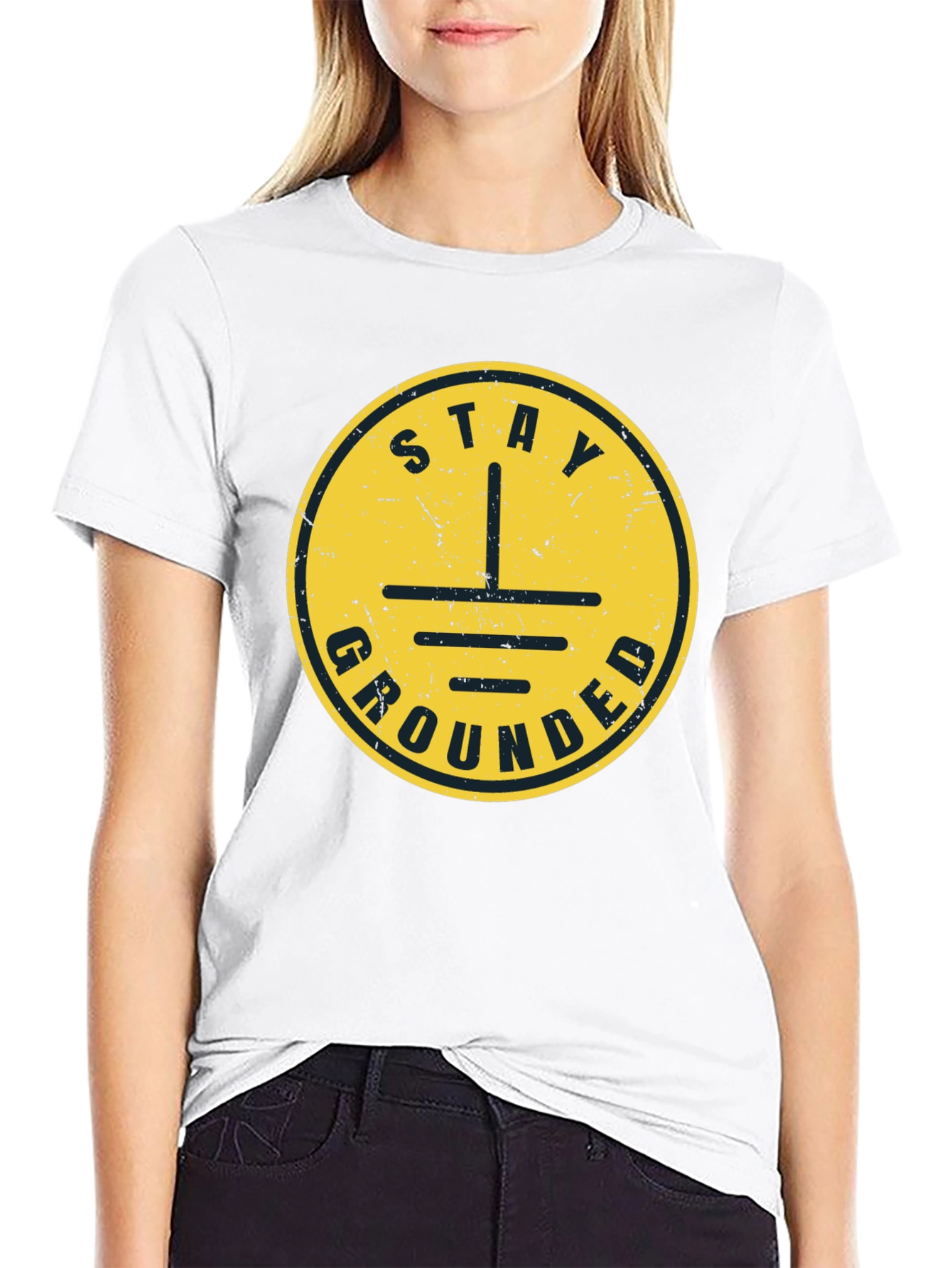 Stay Grounded T-Shirt - Black Graphic Tee