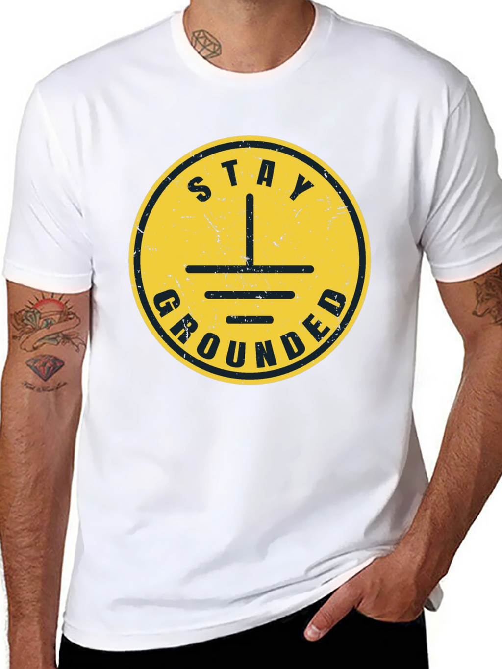 Stay Grounded T-Shirt - Black Graphic Tee