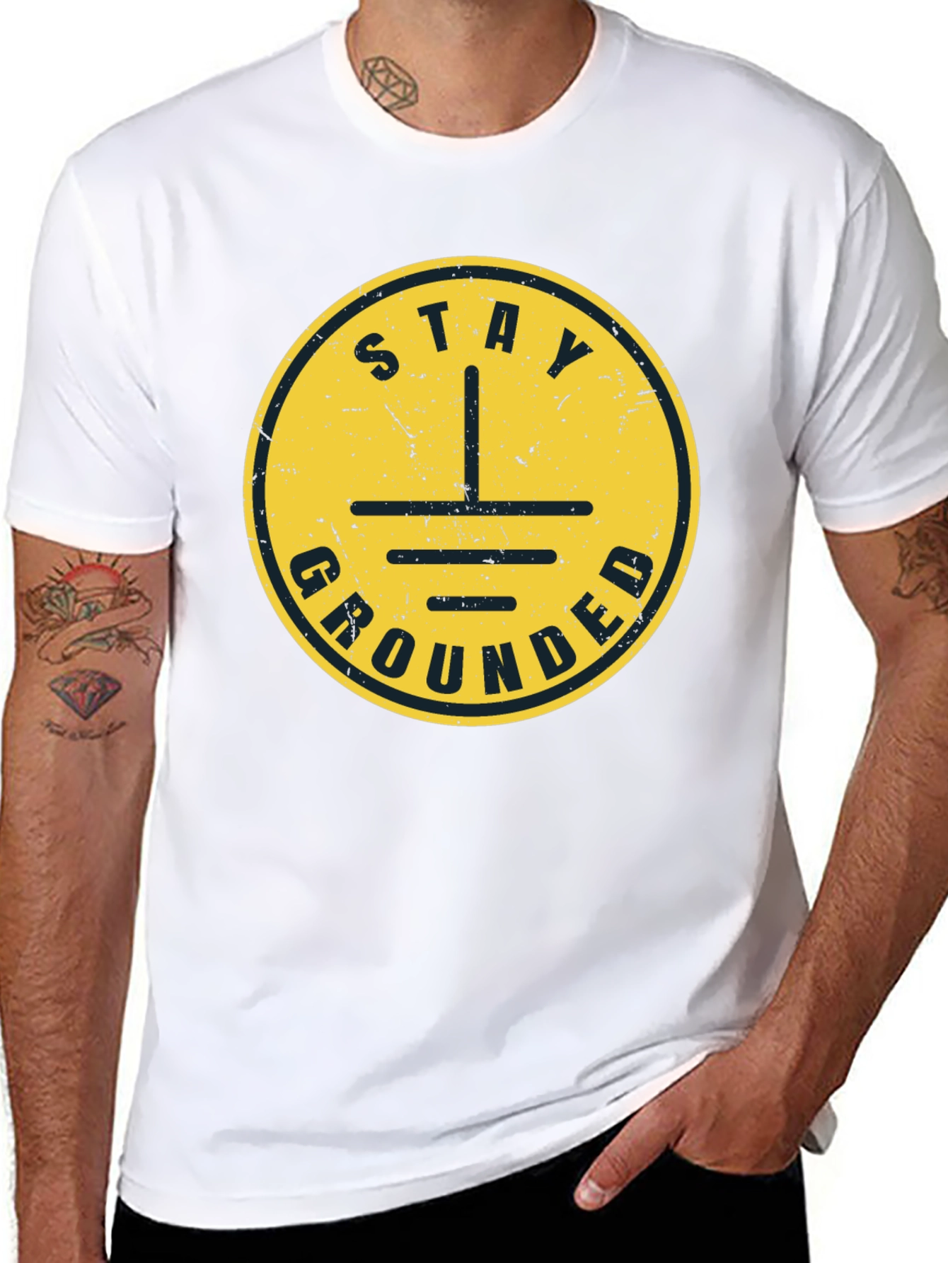 Stay Grounded T-Shirt - Black Graphic Tee