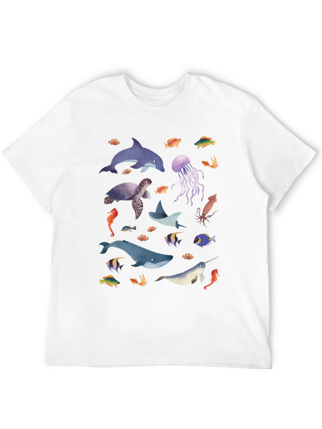 Ocean Life Graphic Tee - Black Unisex T-Shirt