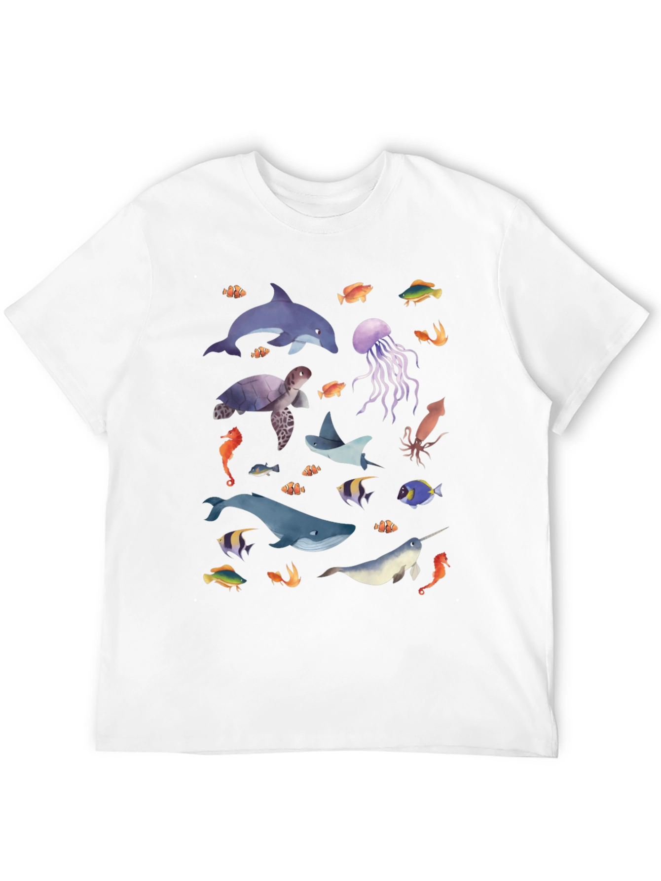 Ocean Life Graphic Tee - Black Unisex T-Shirt