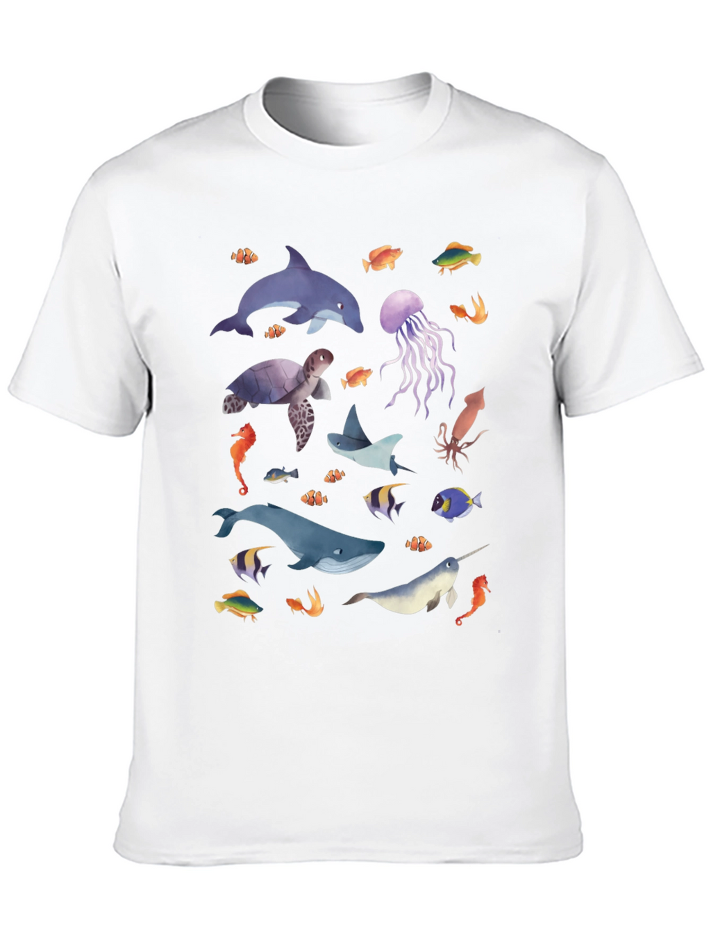Ocean Life Graphic Tee - Black Unisex T-Shirt